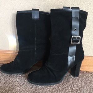 Black suede boots